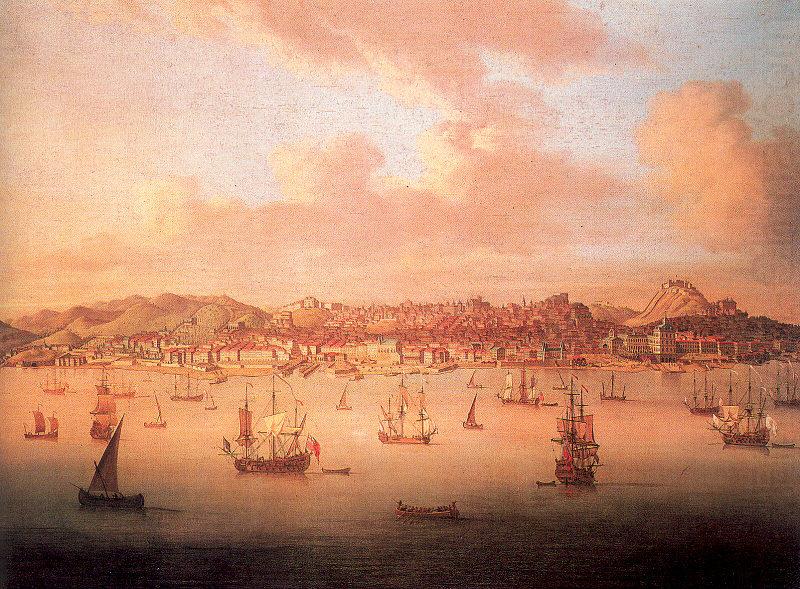 Monamy, Peter The British Fleet Sailing into Lisbon Harbor china oil painting image
